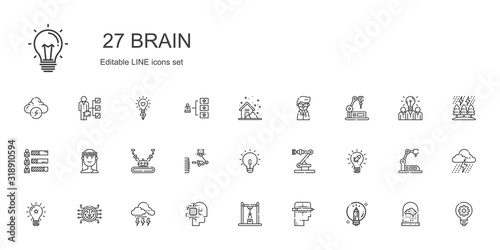 brain icons set