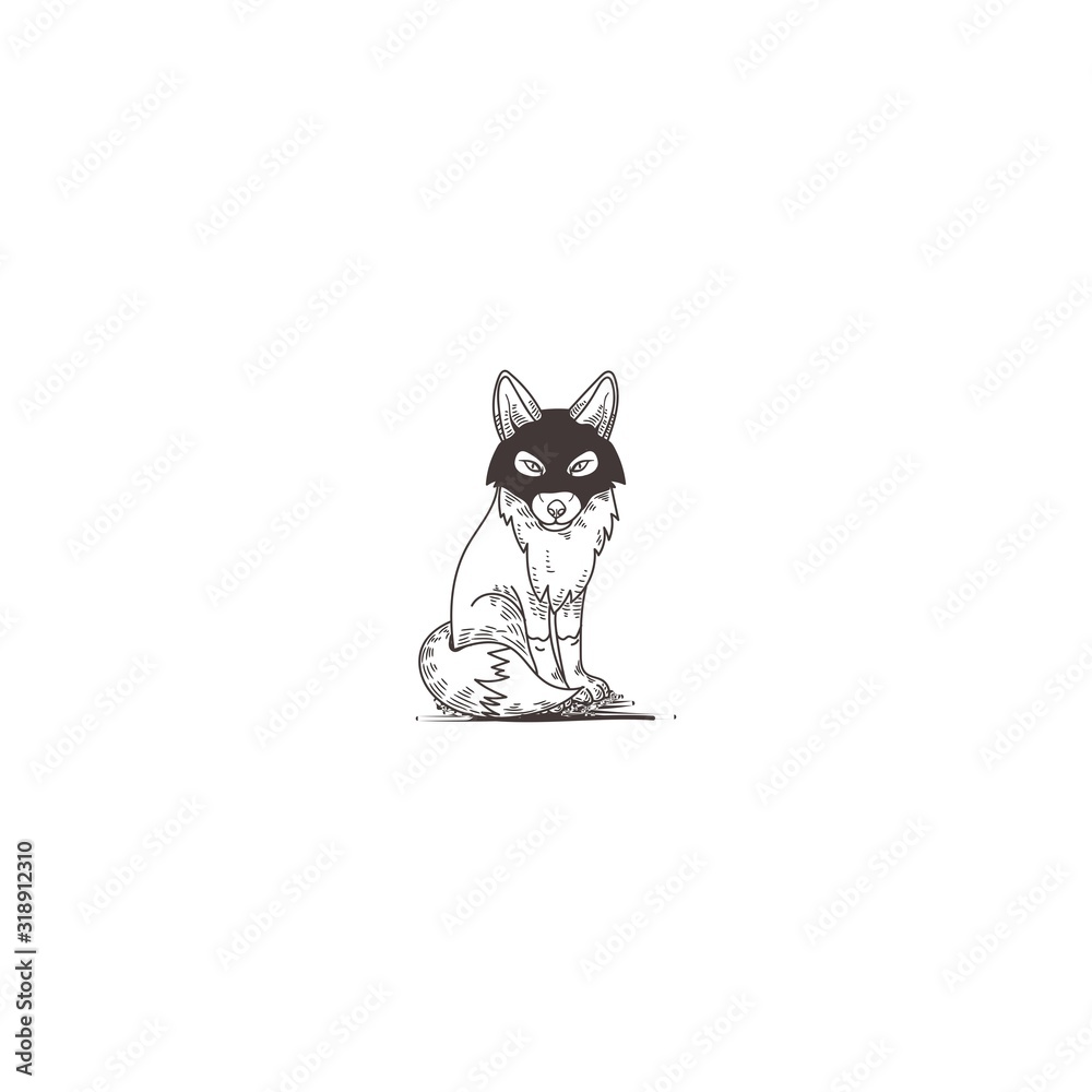 Fototapeta premium fox unique logo icon design
