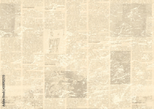 Old vintage grunge newspaper paper texture background. © Olga