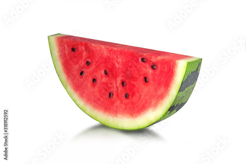 sliced ​​fresh watermelon, isolated on a white background