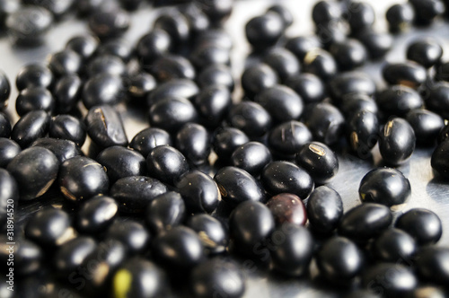 Close-up of black beans