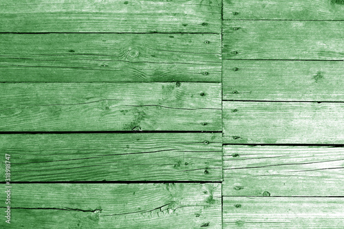 Old wooden wall in green tone.