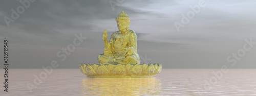 very beautiful zen and buddha landscape - 3d rendering