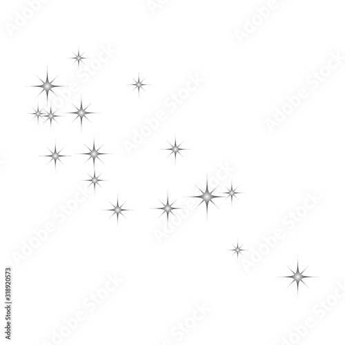 Fireworks star random source stream. Falling Star. Stars on a white background.