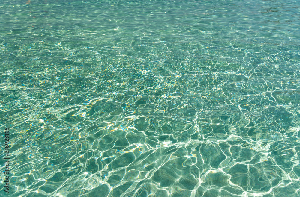 Fototapeta premium The most famous beach of Cyprus with crystal clear water. Nissi Beach.