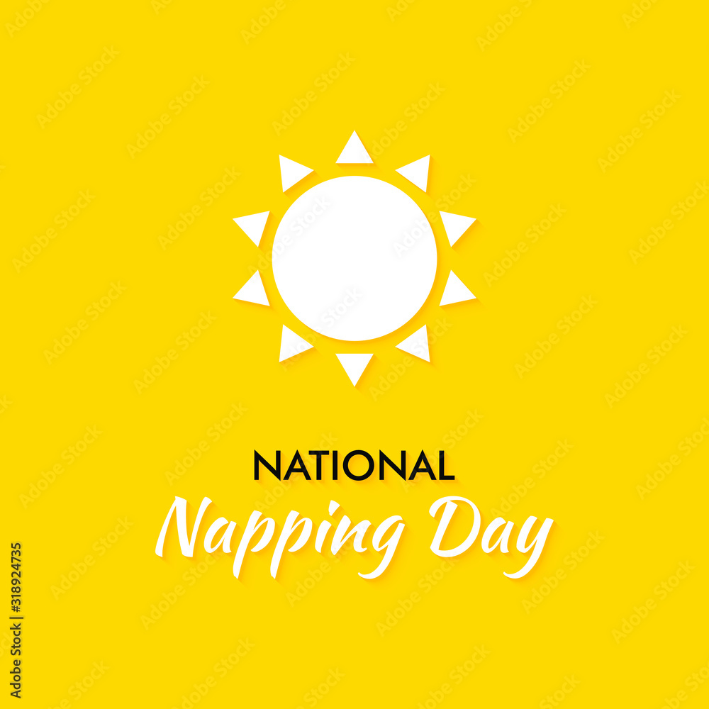 Fototapeta premium Vector illustration on the theme of National napping day observed on March 9th.