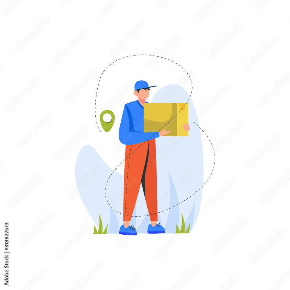 Couriers ride motorcycles and deliver goods to customers vector illustration