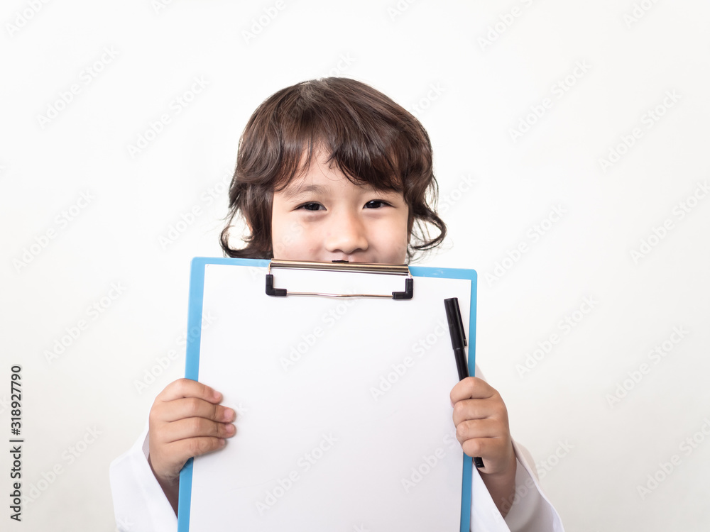 Kid girl with stethoscope, in white doctor uniform, healthy child, doctor kids Kid girl with stethoscope, in white doctor uniform, healthy child, doctor kids