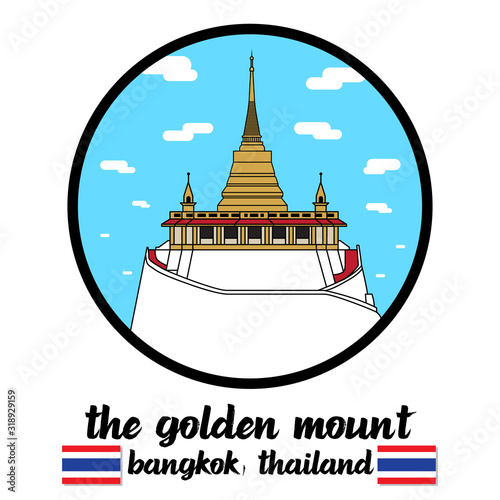 Circle icon The Golden Mount. vector illustration