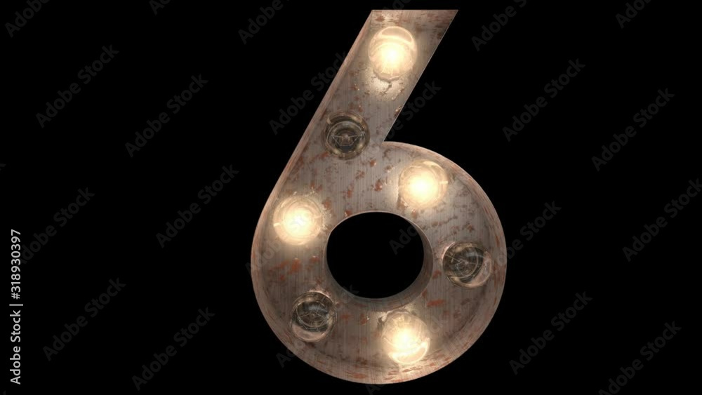Rusty Steel Light Bulb letters with 4 looping blink animations and alpha 6 Rusty Steel Light Bulb letters with 4 looping blink animations and alpha 6
