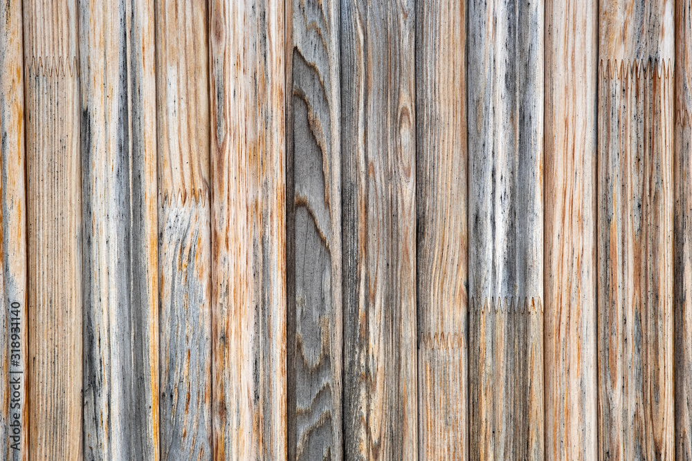Closeup surface of old weathered wooden boards.
