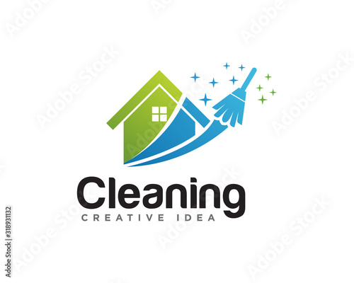 Home Cleaning Services Logo Design Vector