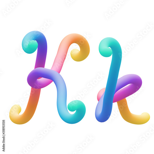 Colorful alphabet, letter K