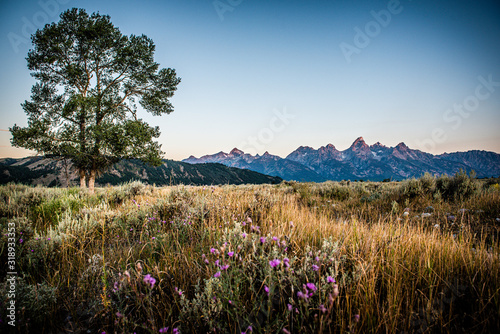 sun rise with mountain range