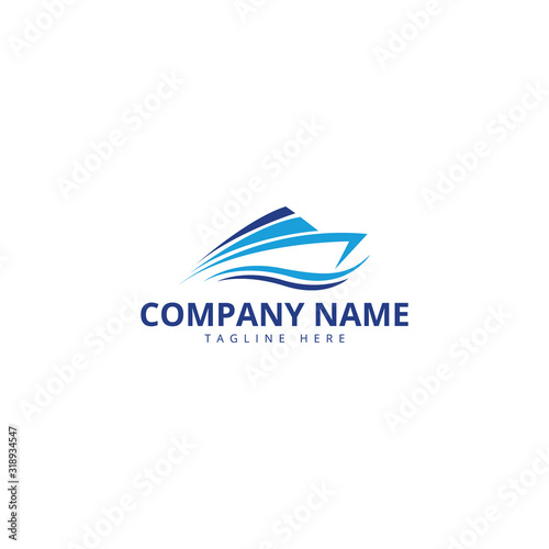 sail boat logo template  design concept vector. Ship Logo.