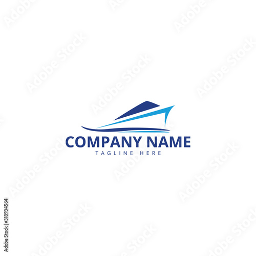 sail boat logo template, design concept vector. Ship Logo.