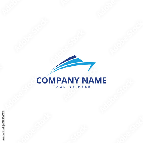 sail boat logo template, design concept vector. Ship Logo.