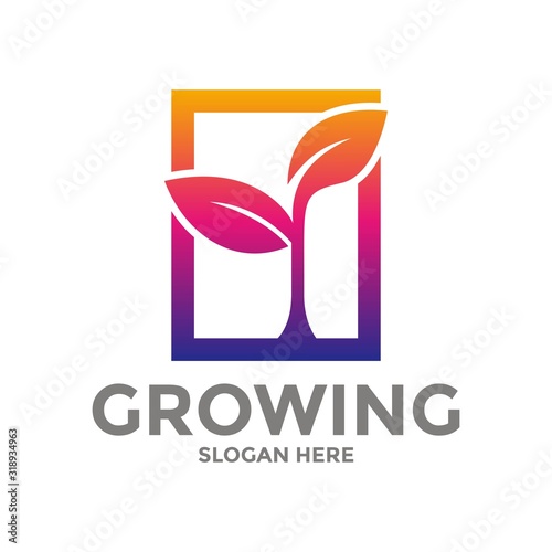 Seed Logo Concept, Leaf nature go green logo and symbol vector