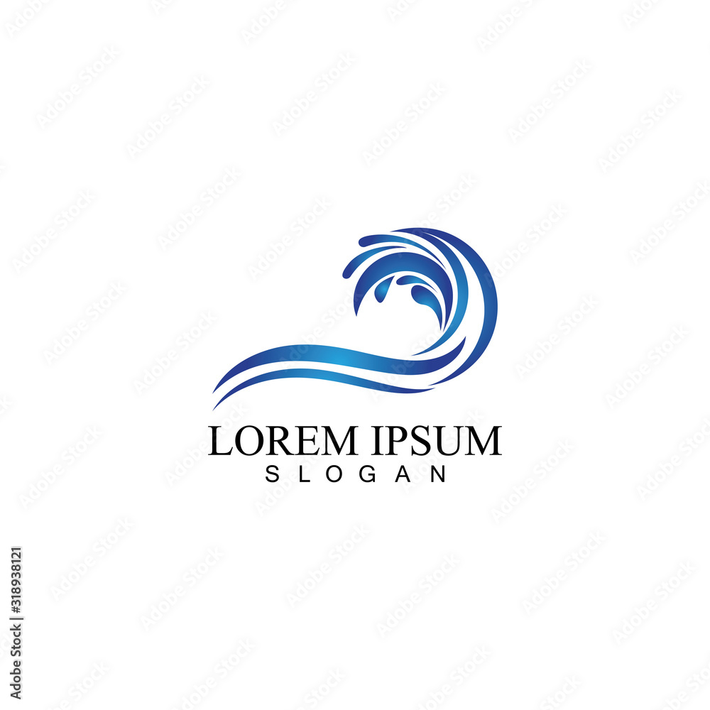 Obraz premium Water wave icon vector