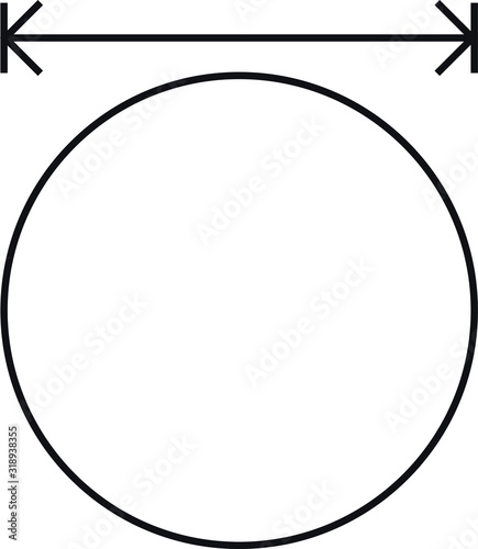 diameter icon, vector illustration
