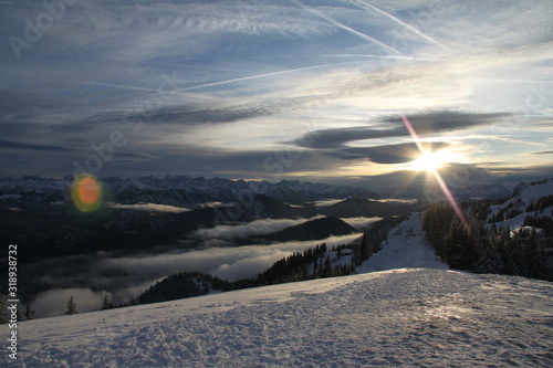 Abendsonne Alpen - Winter
