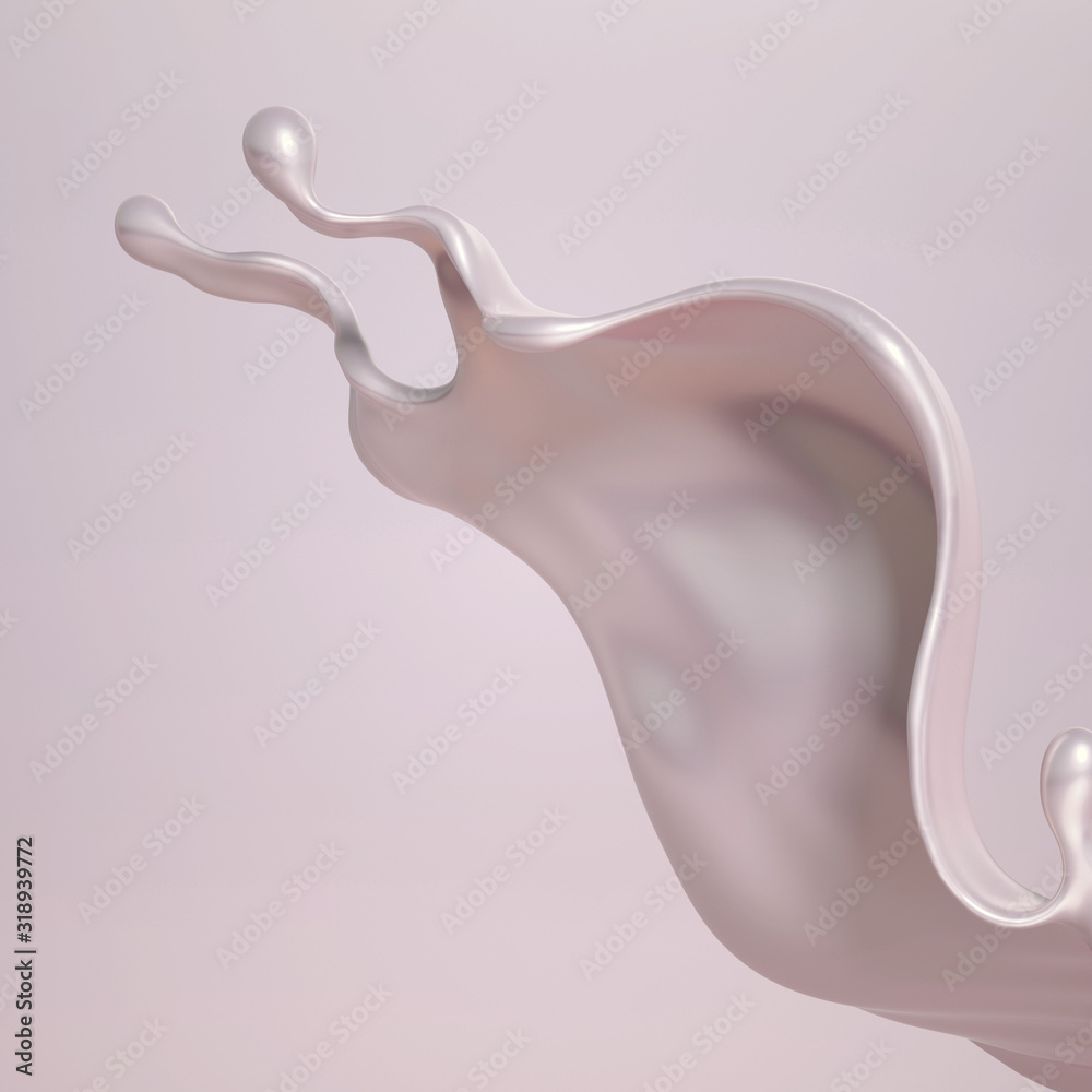 Splash fluid. 3d illustration, 3d rendering.