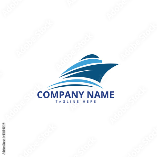 sail boat logo template, design concept vector. Ship Logo.