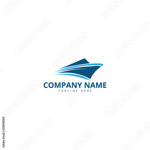 sail boat logo template, design concept vector. Ship Logo.