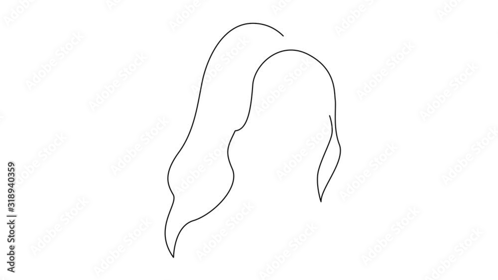 Self drawing simple animation of single continuous one line drawing of female face. Beauty girl or woman portrait. Drawing by hand, black lines on a white background. Self drawing simple animation of single continuous one line drawing of female face. Beauty girl or woman portrait. Drawing by hand, black lines on a white background.