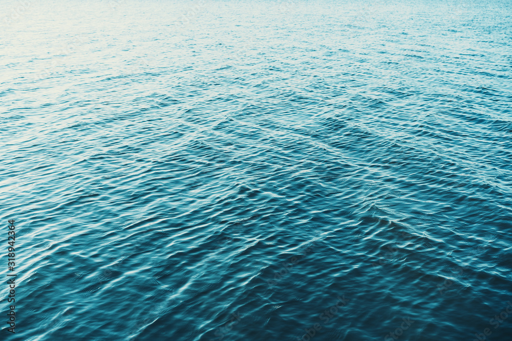 Obraz premium Copy space of surface blue water texture abstract background.