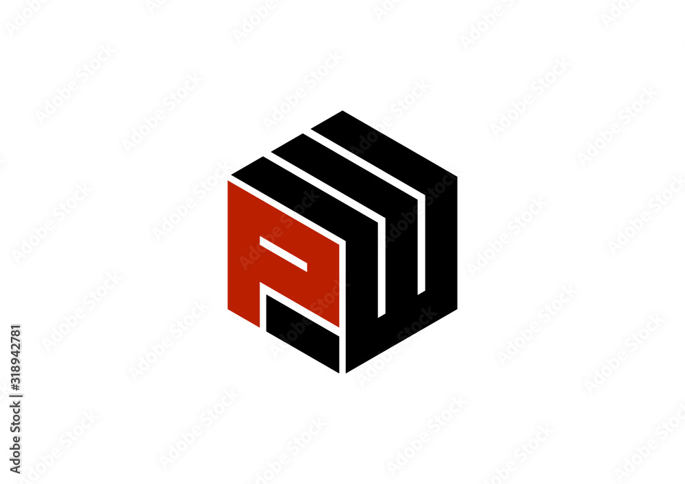 Letter PW hexagon simple logo design vector Letter PW hexagon simple logo design vector