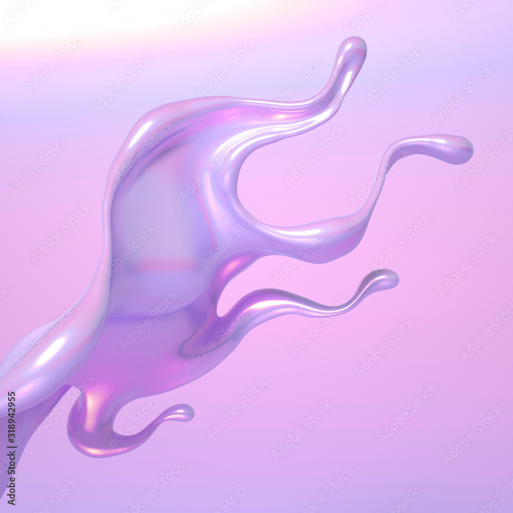 Obraz premium Splash fluid. 3d illustration, 3d rendering.