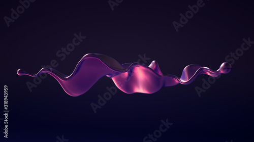 Splash fluid. 3d illustration, 3d rendering.