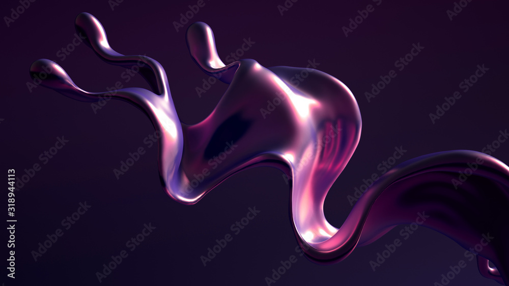 Obraz premium Splash fluid. 3d illustration, 3d rendering.