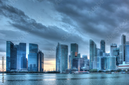 Skyline von Singapur in Abendstimmung