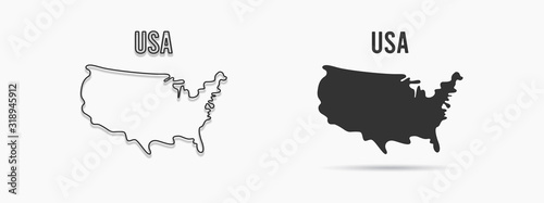 Cartoon Maps Of United States Of America Vector Illustration