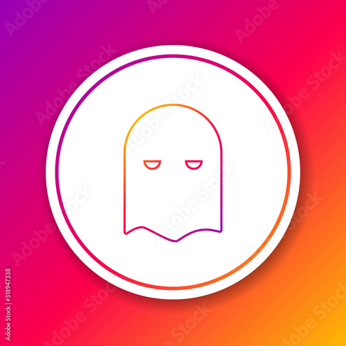Color line Executioner mask icon isolated on color background. Hangman, torturer, executor, tormentor, butcher, headsman icon. Circle white button. Vector Illustration