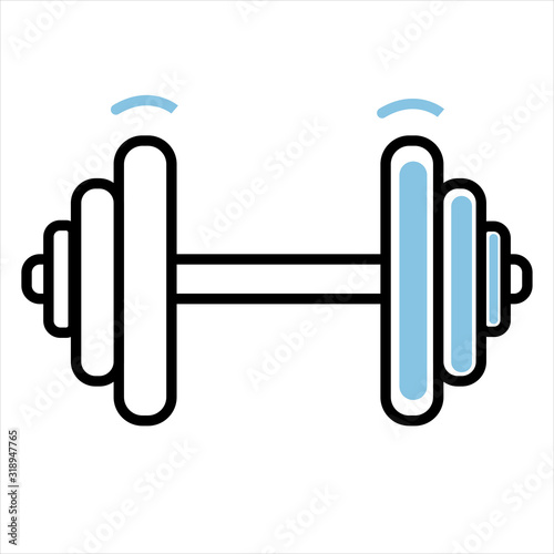 sport icon dumbbell isolated vector