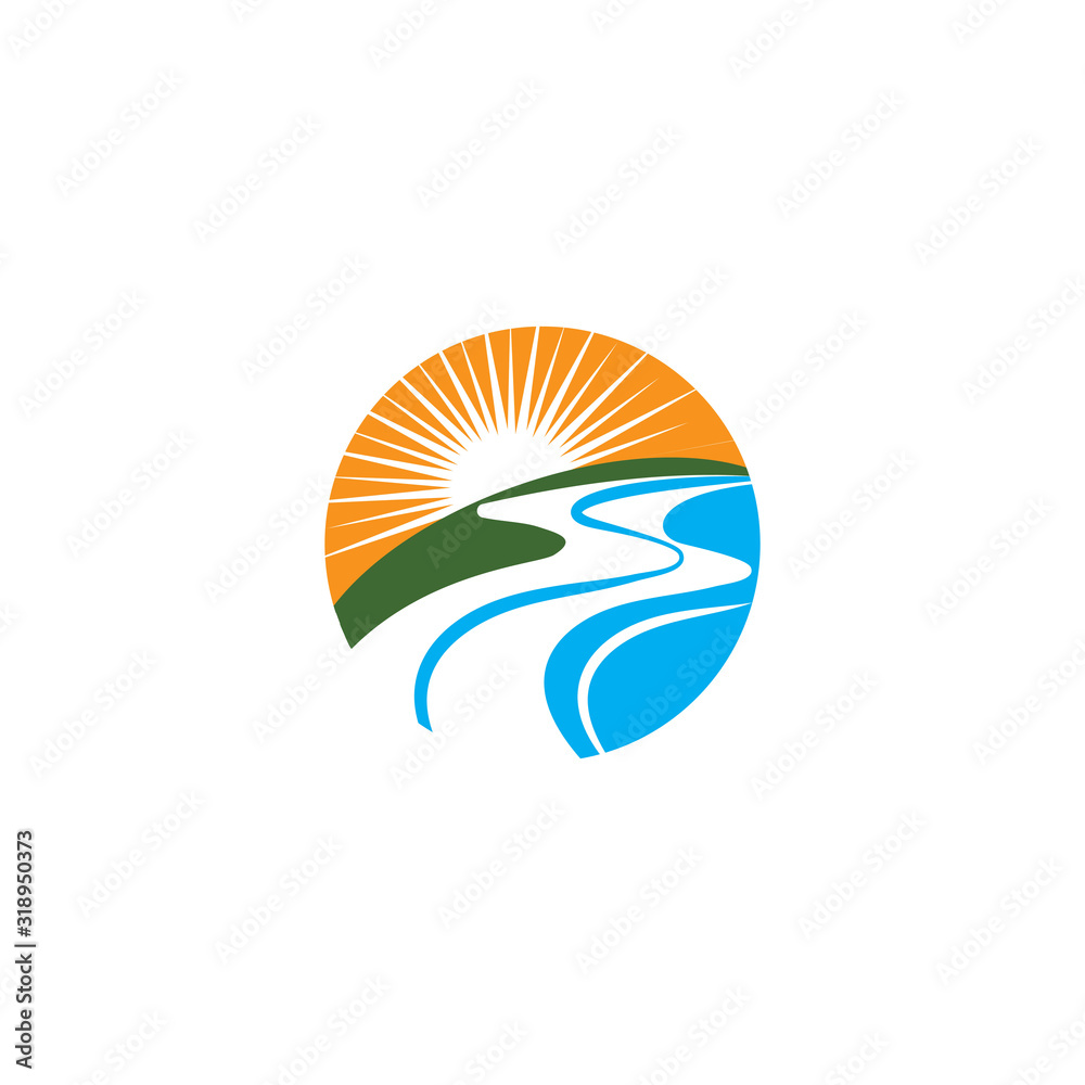 Obraz premium River Logo Template vector symbol