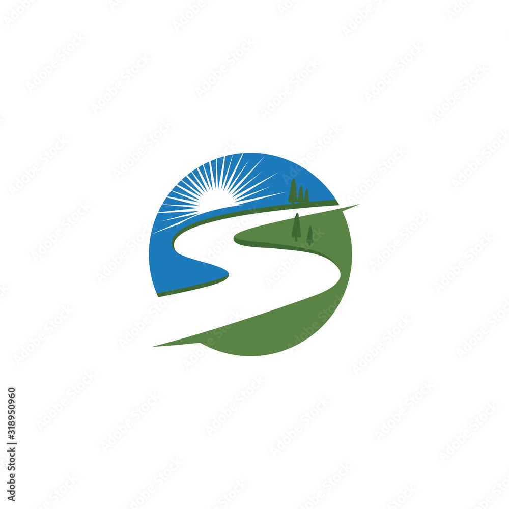 Fototapeta premium River Logo Template vector symbol