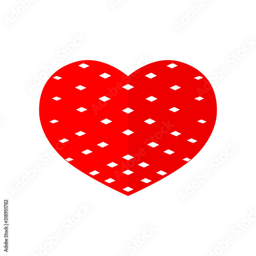 Heart icon  Valentines Day symbol  graphic design template  vector illustration