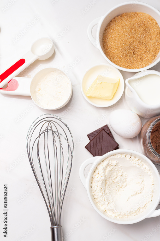 baking tools and products on a white background baking tools and products on a white background