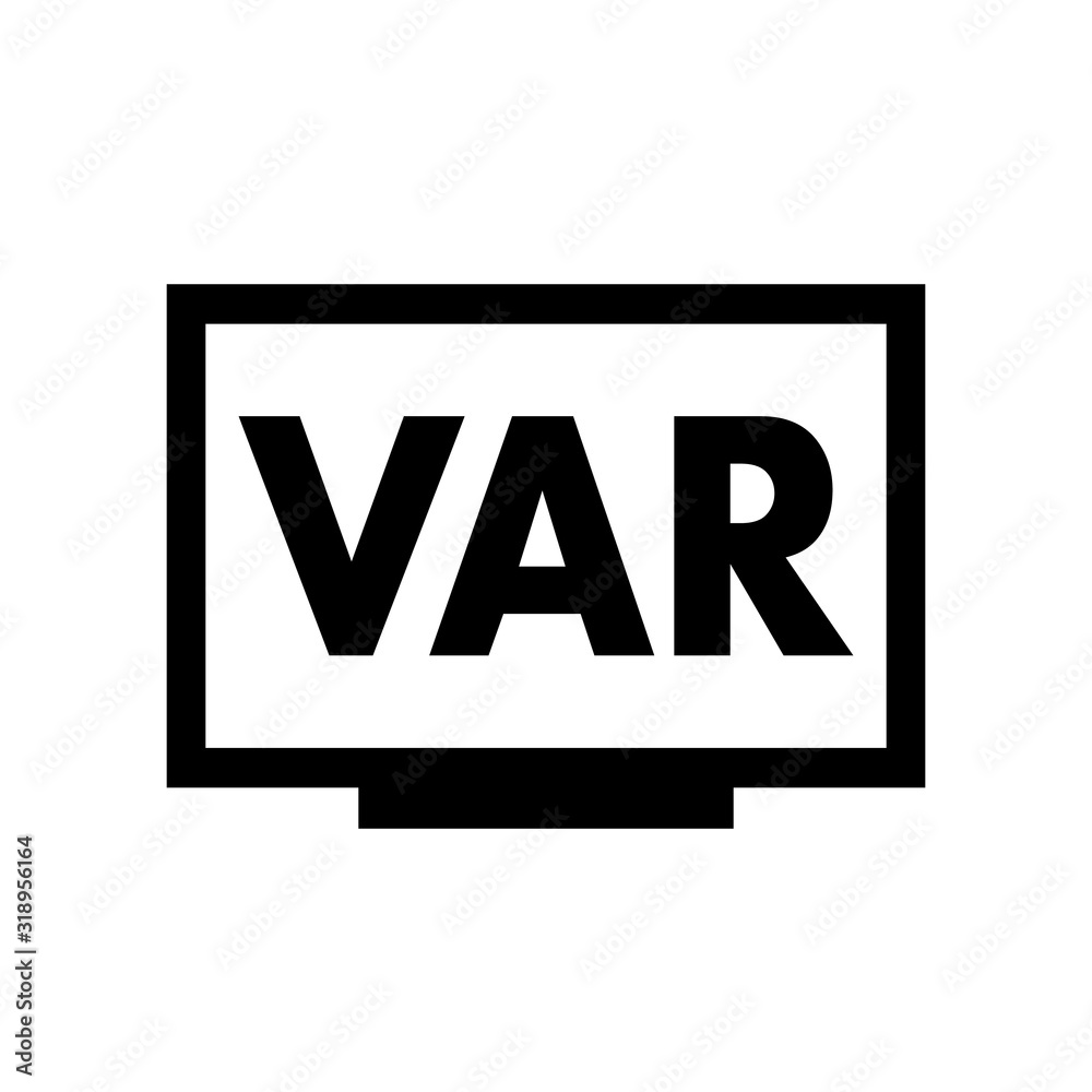VAR system symbol illustration. Video Assistant Referee symbol. VAR system symbol illustration. Video Assistant Referee symbol.