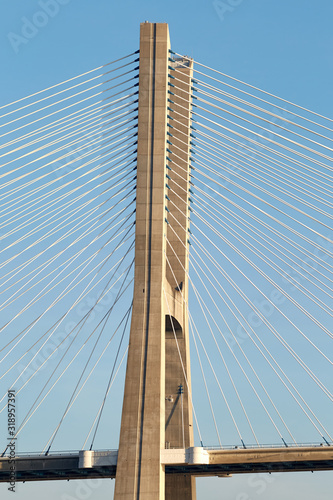 Shot of an impressive bridge in Lisbon Portugal © frimufilms