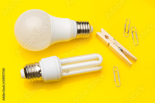 Energy saving light bulbs, ecological, to save energy and consumption.