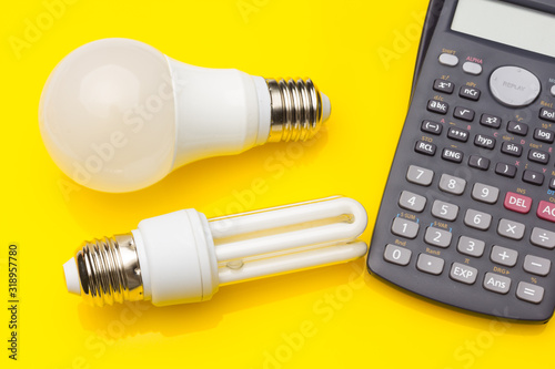 Energy saving light bulbs, ecological, to save energy and consumption.