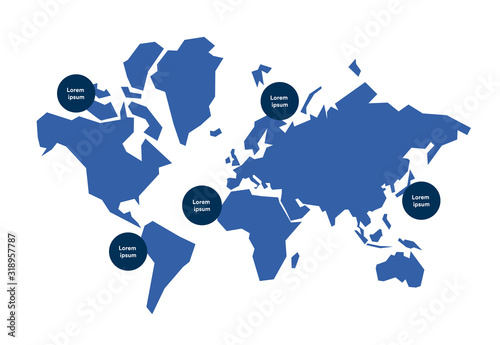 Mappa del mondo vettoriale	