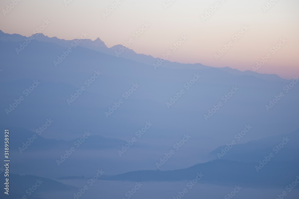 Obraz premium Himalayan Mountains, Nagarkot, Nepal