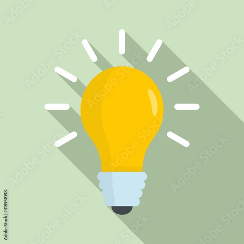 Idea bulb icon. Flat illustration of idea bulb vector icon for web design