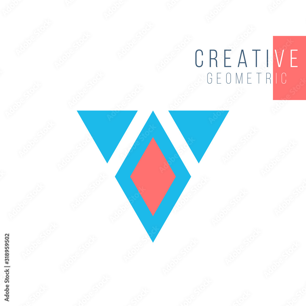 Geometrical triangle and rhombus or arrow in three parts logo design. Technology business identity concept. Creative corporate template. Stock Vector illustration isolated on white background. Geometrical triangle and rhombus or arrow in three parts logo design. Technology business identity concept. Creative corporate template. Stock Vector illustration isolated on white background.